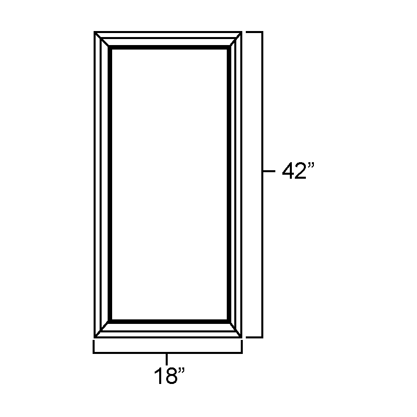 Elegant White Shaker Plain Glass Door for W1842