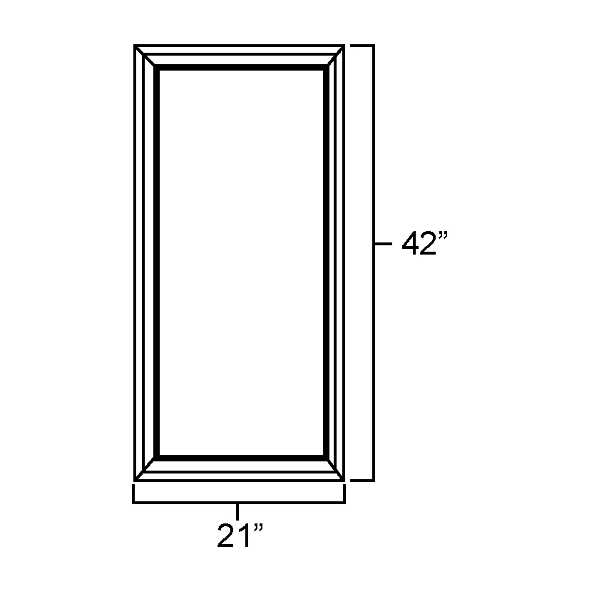 Elegant White Shaker Plain Glass Door for W2142