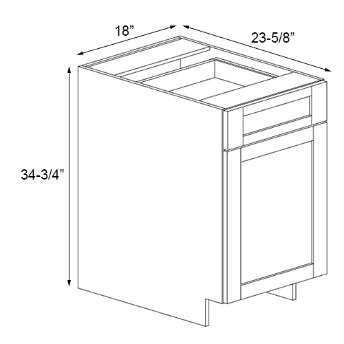 Whistler Fossil Single Door Drawer Base Cabinet - 18