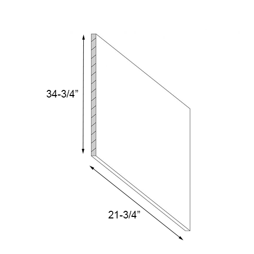 Walnut Frameless Matching Base End Panel - 21-3/4″W x 34-3/4″H