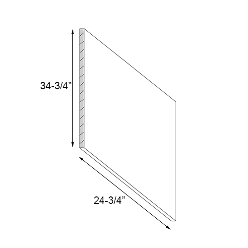 Walnut Frameless Matching Base End Panel - 24-3/4″W x 34-3/4″H