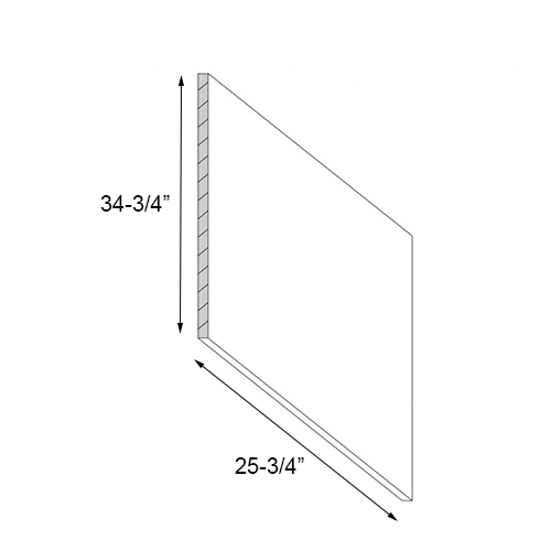 Walnut Frameless Matching Base End Panel - 25-3/4″W x 34-3/4″H
