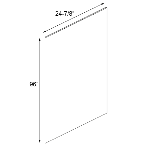 Lacquer White Refrigerator End Panel - 24-7/8″W x 96″H