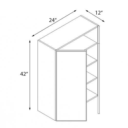 Frameless White Shaker Double Door Wall Cabinet - 24″W x 42″H (Assembled)