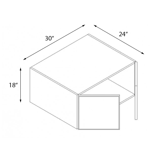 Frameless White Shaker Deep Double Door Wall Cabinet - 30″W x 18″H x 24″D (Assembled)