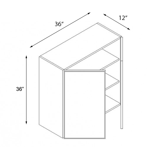 Frameless White Shaker Double Door Wall Cabinet - 36″W x 36″H (Assembled)