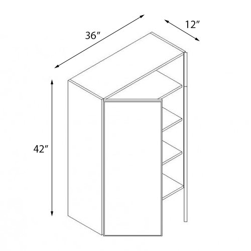 Frameless White Shaker Double Door Wall Cabinet - 36″W x 42″H