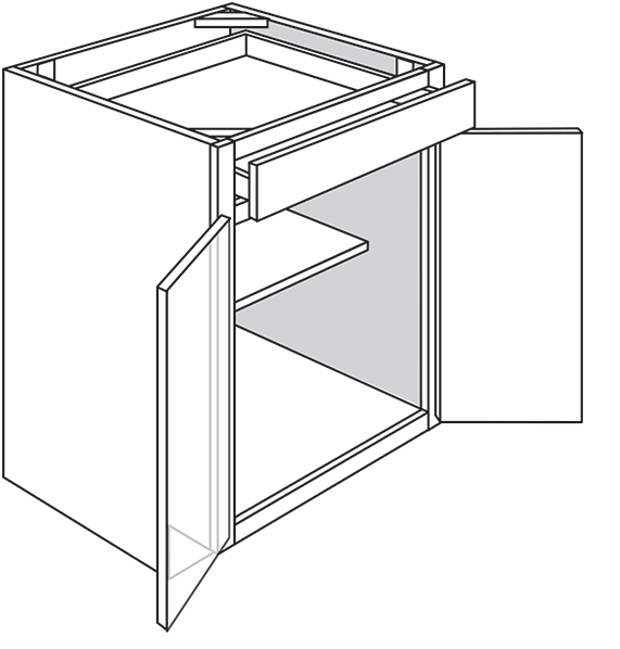 Radnor Slab Double-Door Base Cabinet 24″W