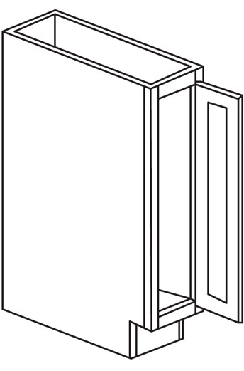 Rustic Shaker Single Door Full-Height Base Cabinet 9″W