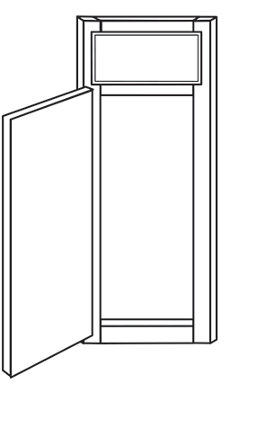 Rustic Shaker Single Door Corner Sink Front 17″W