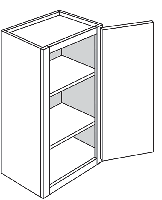 Rustic Shaker Single Door Wall Cabinet 12″W x 30″H