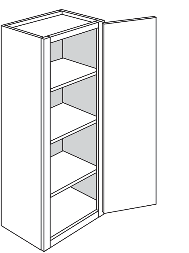 Devon Shaker Single Door Wall Cabinet 9″W x 42″H