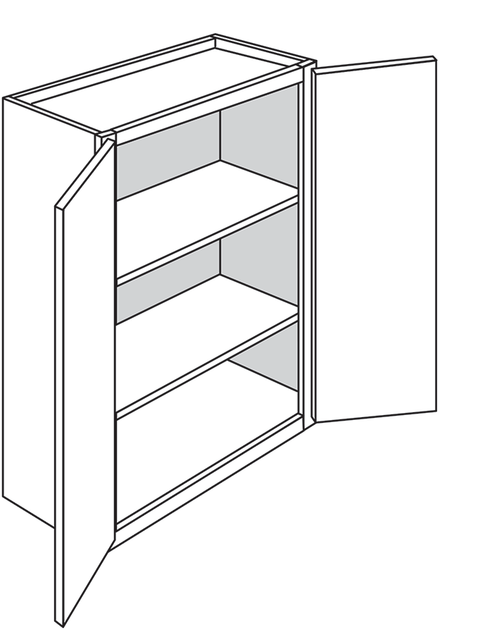 Radnor Slab Double-Door Wall Cabinet 30″W x 36″H