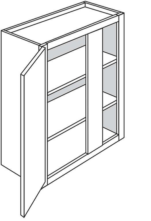Devon Shaker Single Door Blind Wall Cabinet 27″W x 30″H