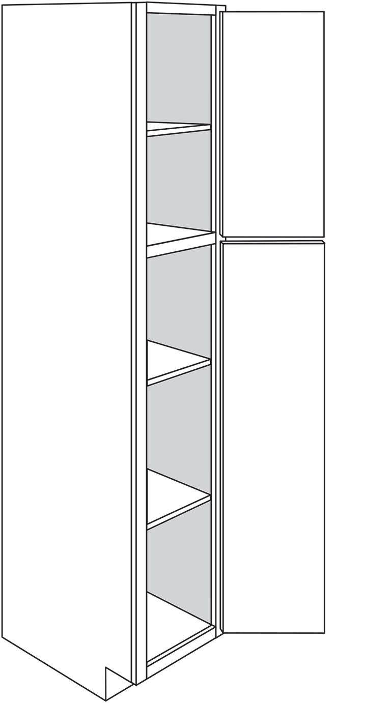 Devon Shaker Double-Door Pantry Cabinet 18″W x 90″H