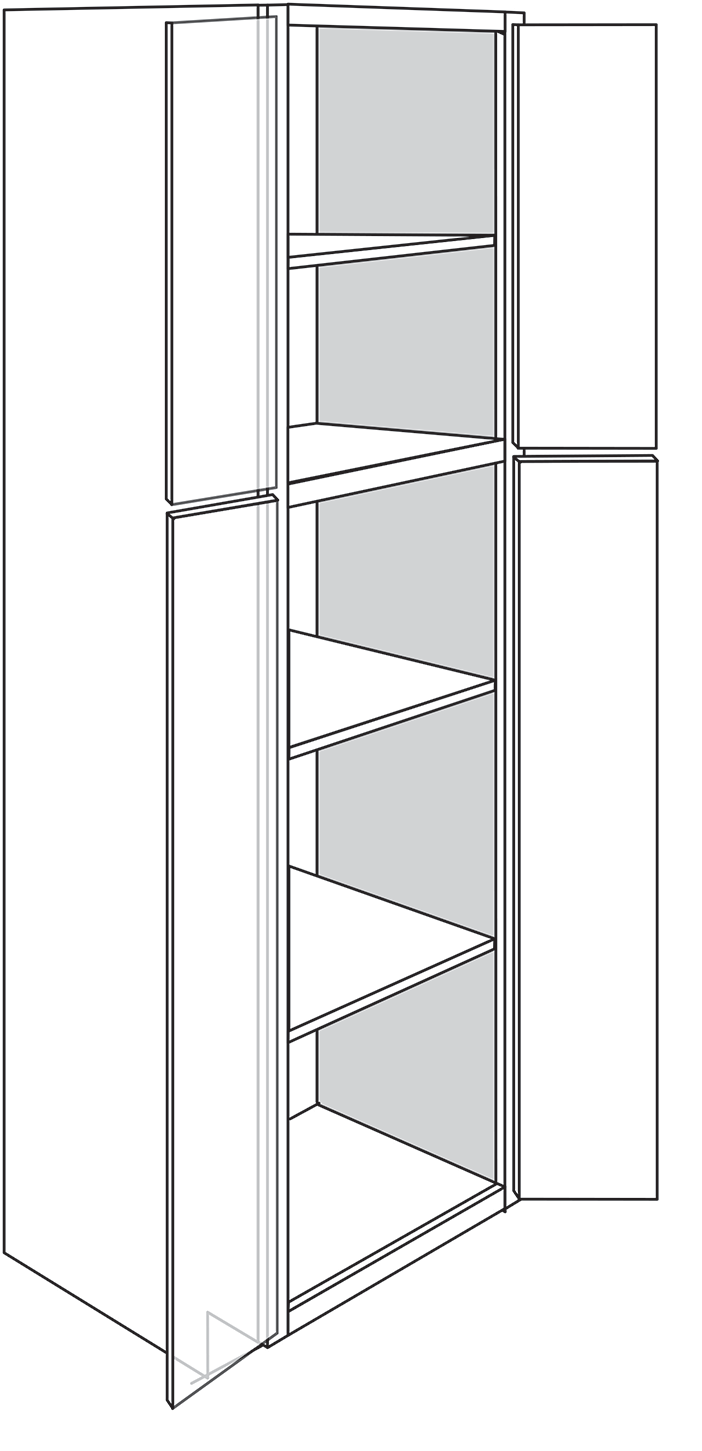 Devon Shaker 4-Door Pantry Cabinet 24″W x 90″H