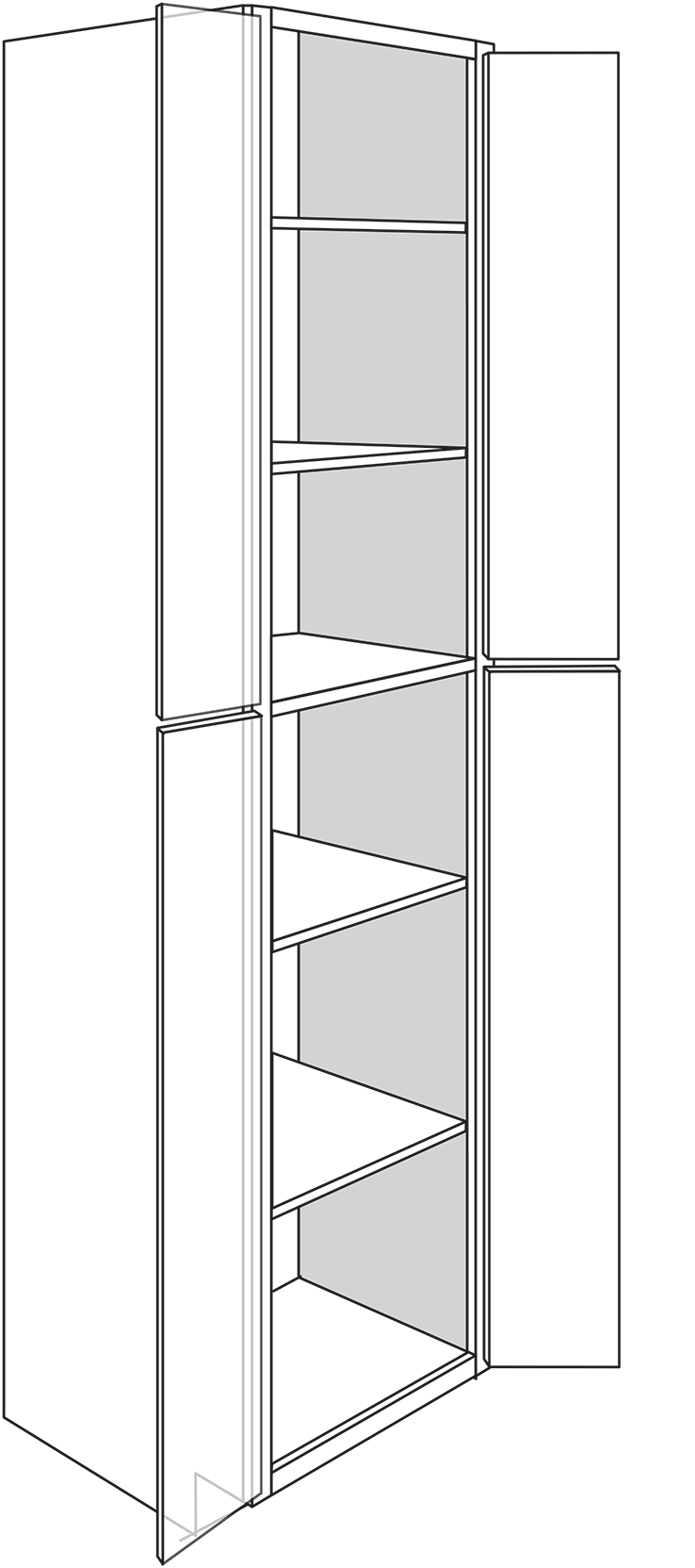 Radnor Slab 4-Door Pantry Cabinet 24″W x 96″H