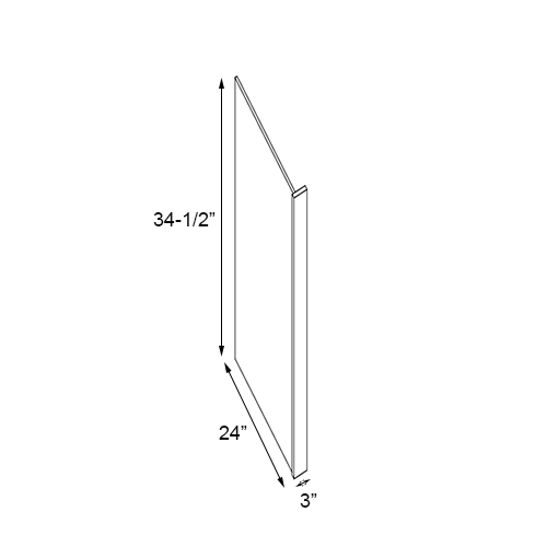 Easton White Slab Dishwasher End Panel - 3″W x 34-1/2″H