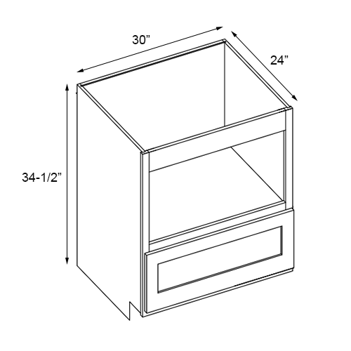 Weston Sand Shaker Microwave Base Cabinet - 30″W x 34-1/2″H