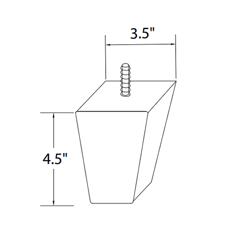 Florence Slate Shaker Transitional Bunfoot - 4-1/2″W x 3-1/2″H