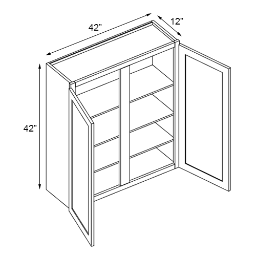 Florence Slate Shaker Double Door Wall Cabinet - 42″W x 42″H