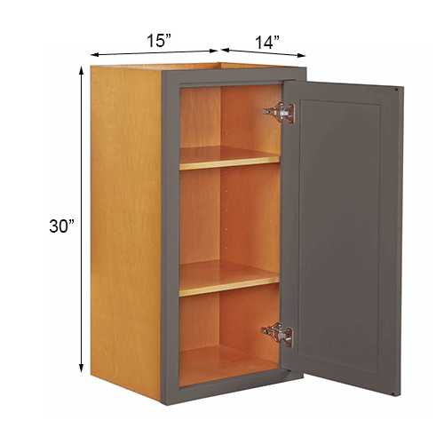 Dark Grey Inset Single Door Wall Cabinet - 15