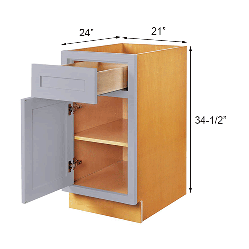 Light Grey Inset Single Door Base Cabinet - 21