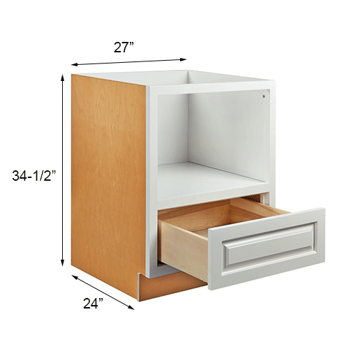 Vintage White Inset Microwave Base Cabinet - 27