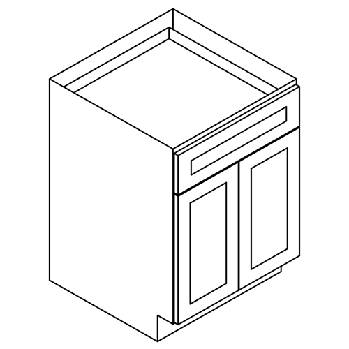 Gardenia Raised Panel Double Door Vanity Sink Base With No Drawer - 36″W x 34-1/2″H