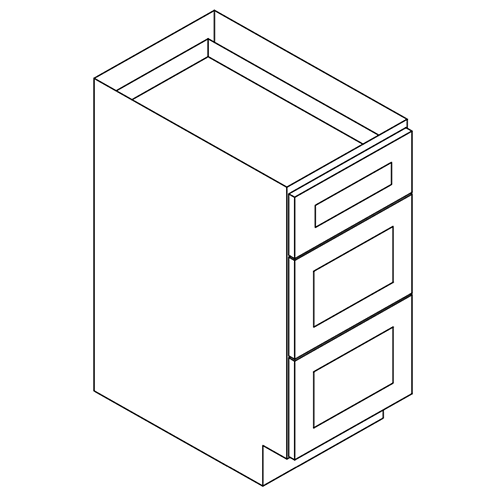 Gardenia Raised Panel Vanity Drawer Base With Drawers - 12″W x 34-1/2″H
